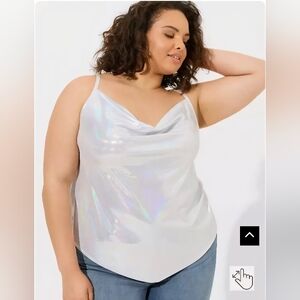 Torrid White Sequin Camisole Top